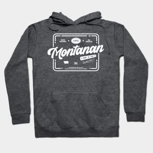 Original Montanan White Stamp Fun and Cool Vintage Print Hoodie